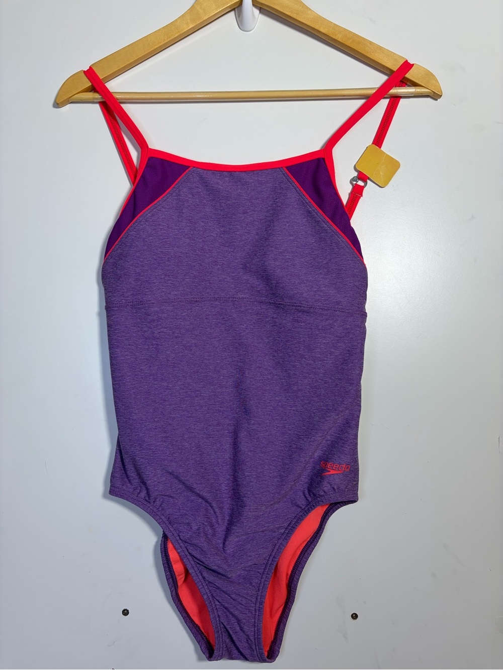 Speedo Vivid Violet One Piece Swimsuit NWT Size 4 Clip Back Adjustable Straps